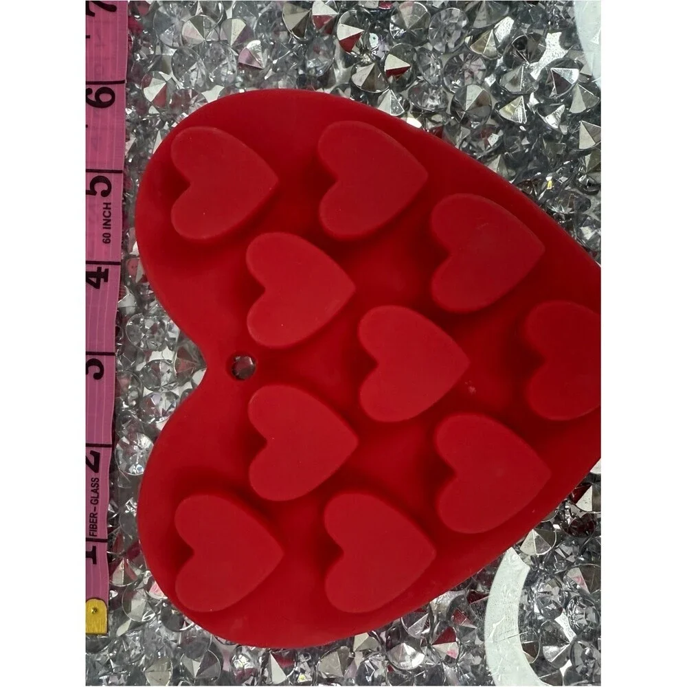 Silicone heart ice molds Red Heart Silicone Mold - 10 Heart Cavities